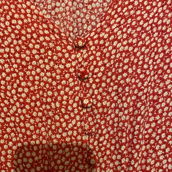 Vintage Red Flower Dress - Picture 3 of 4